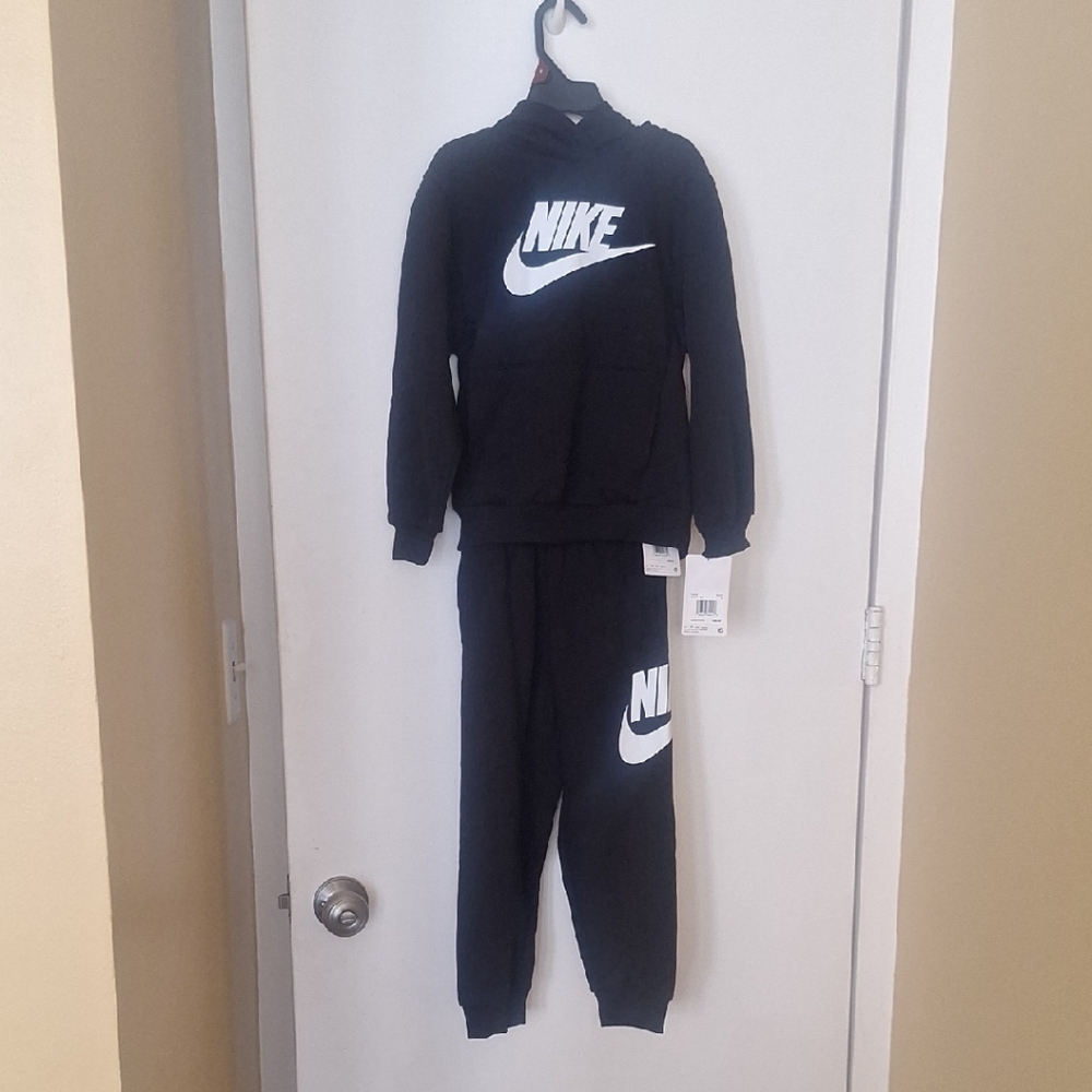 Nike Kids Black Jogger Set with White Logo